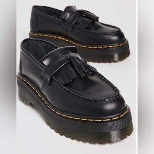 Dr. Martens Black Leather Loafers with Tassels